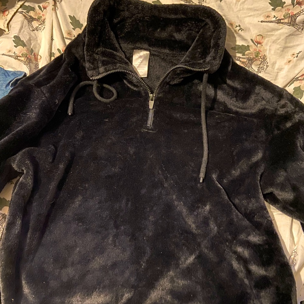 Faux Mid Zipper Sweatshirt